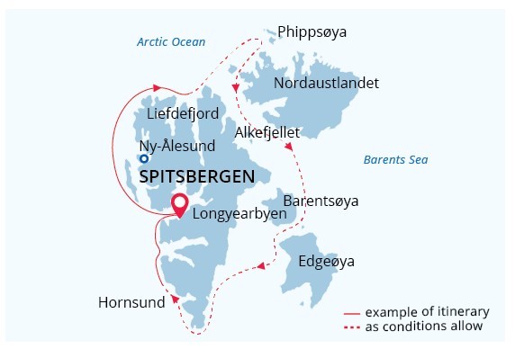 Map for Best of Svalbard Expedition Cruise