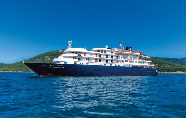 Caledonian Sky, the ship servicing Southern Lau and Tonga Whale Migration - South Pacific Small Ship Cruise