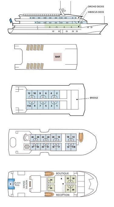 Cabin layout for Fiji Princess