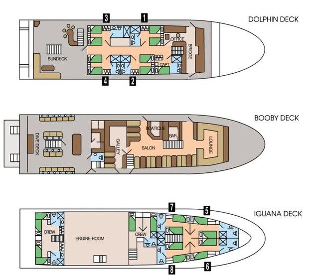Cabin layout for Galapagos Sky