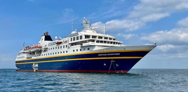 Heritage Adventurer, the ship servicing Beyond Fiordland aboard Heritage Adventurer