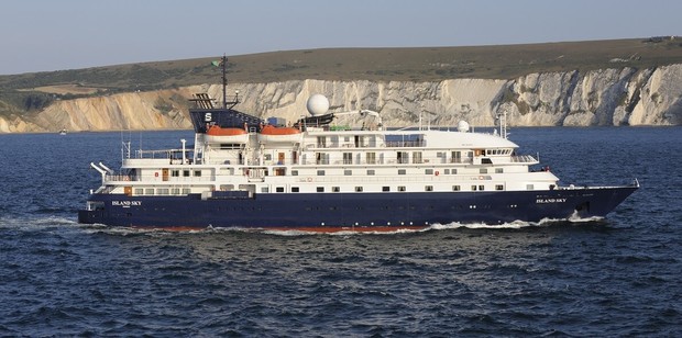 Island Sky, the ship servicing In the Wake of Shackleton with Island Sky