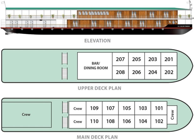 Cabin layout for Kalaw Pandaw