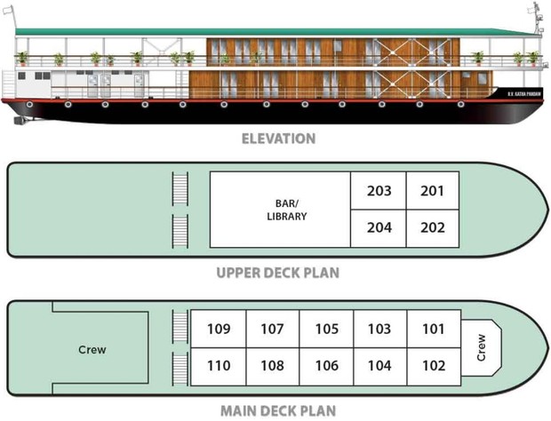 Cabin layout for Katha Pandaw