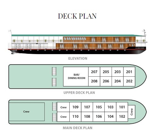 Cabin layout for Kindat Pandaw