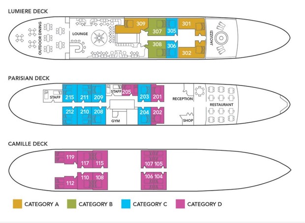 Cabin layout for Monet
