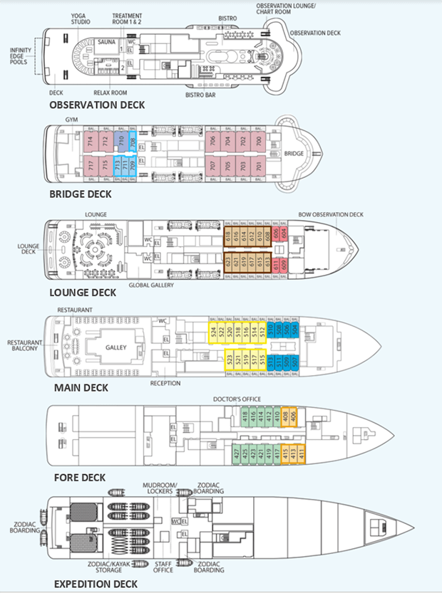 Cabin layout for National Geographic Endurance