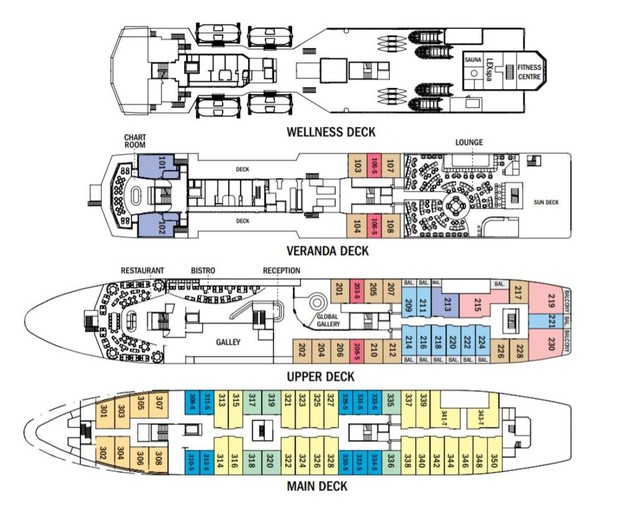 Cabin layout for National Geographic Explorer