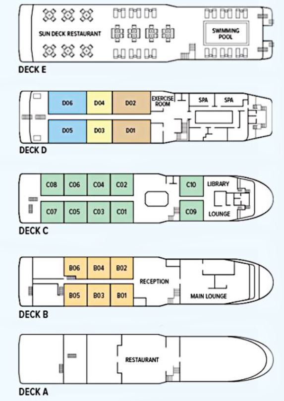 Cabin layout for Oberoi Philae
