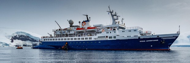 Ocean Adventurer, the ship servicing Three Arctic Islands: Iceland, Greenland, Spitsbergen