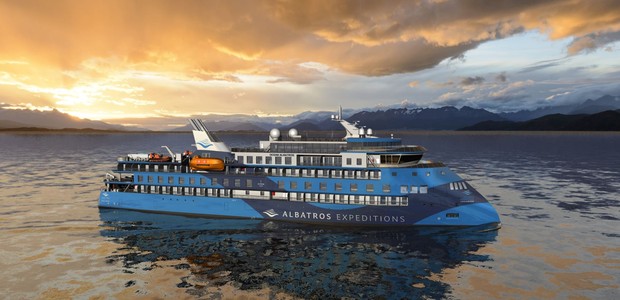 Ocean Albatros, the ship servicing Greenland Solar Eclipse Expedition Cruise 2026