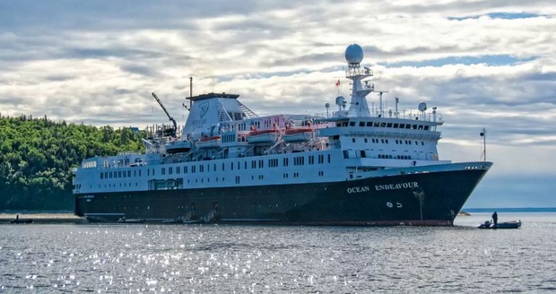 Ocean Endeavour, the ship servicing Out of the Northwest Passage (West to East)