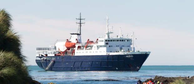Ortelius, the ship servicing Falklands, South Georgia and Antarctica Expedition from Puerto Madryn