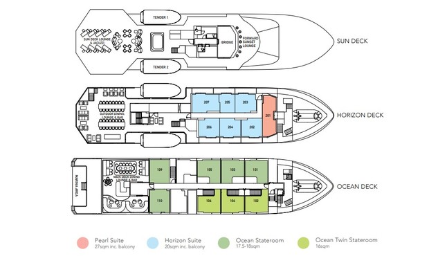 Cabin layout for Paspaley Pearl