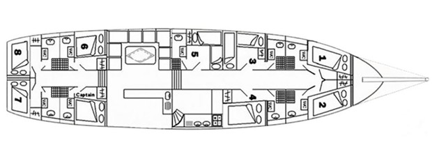 Cabin layout for Sadri Usta