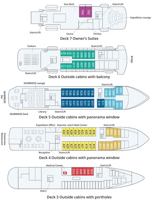 Cabin layout for Seaventure