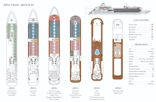 Cabin layout for Silver Cloud