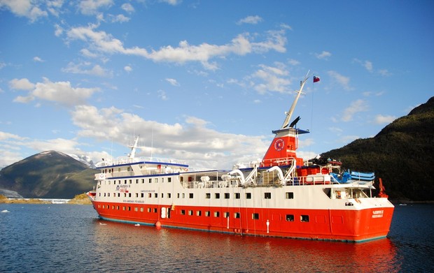 Skorpios III, the ship servicing Chile Fjords Cruise - Kaweskar Route