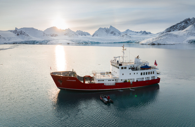 Vikingfjord, the ship servicing Frozen Svalbard Photography Expedition - Explore the Arctic Early in the Season