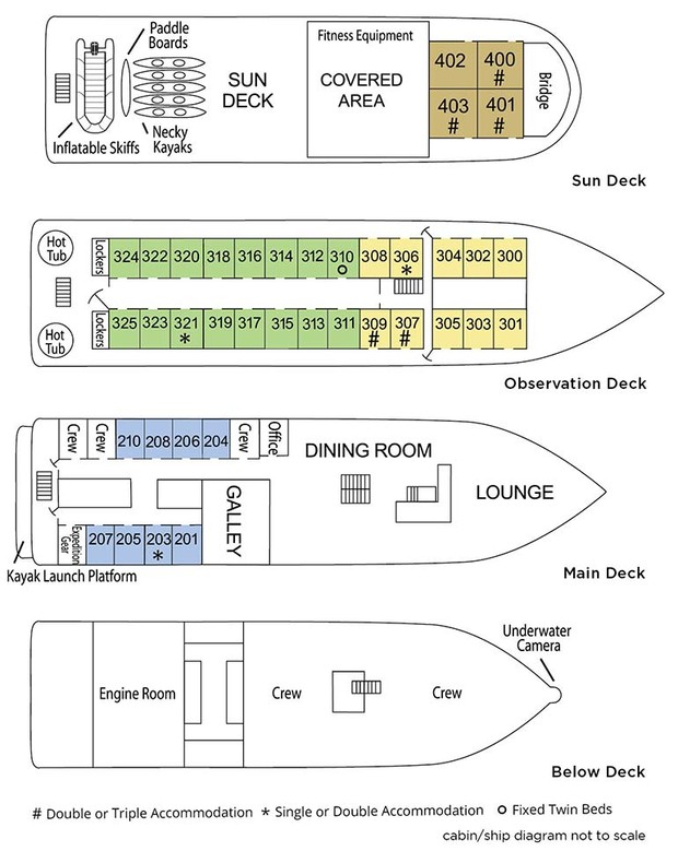 Cabin layout for Wilderness Discoverer