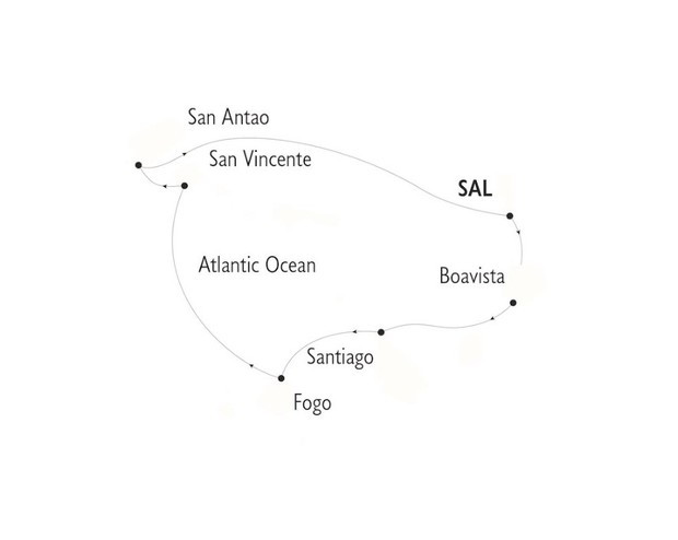 Map for Islands of Cape Verde Archipelago - Small Ship Cruise