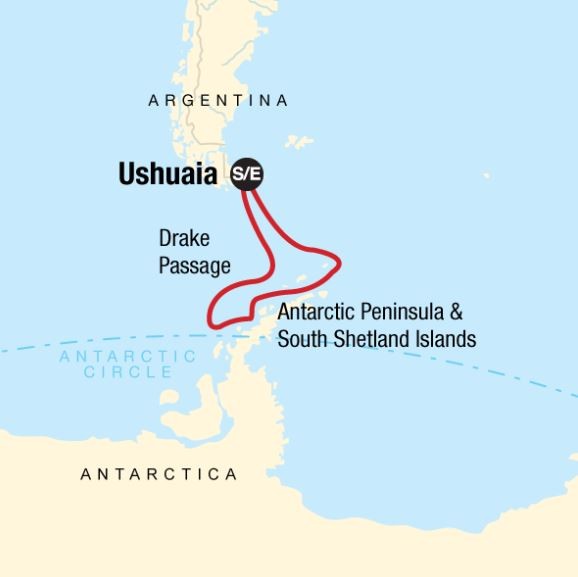 Map for Antarctica Classic in Depth - 13 Day Cruise From Ushuaia