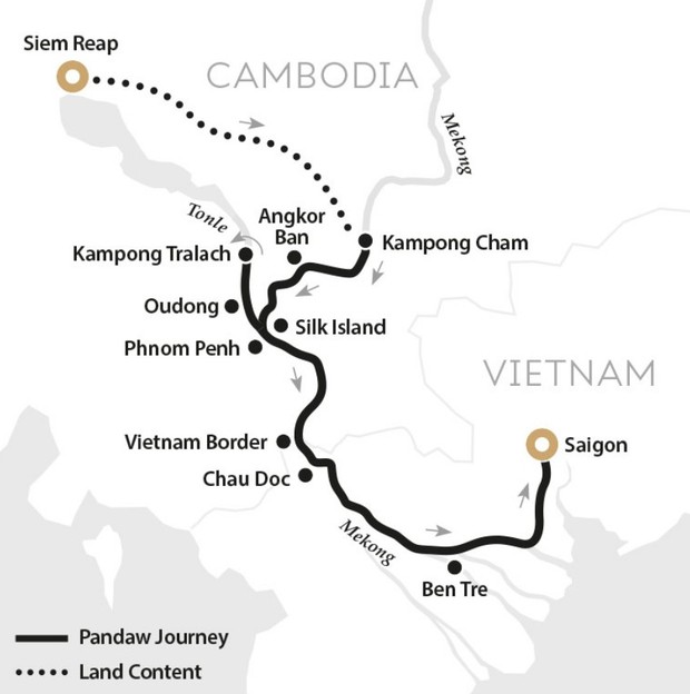 Map for Classic Mekong - Downstream