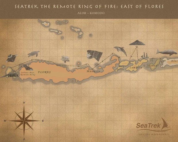 Map for The Remote Ring Of Fire: East Of Komodo - From Alor to Komodo