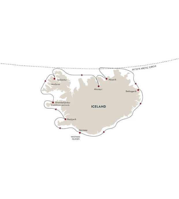 Map for Elemental Iceland - Circular Saga from Reykjavík