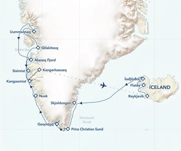 Map for Iceland and Greenland: Edge of the Arctic Expedition