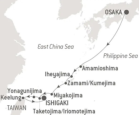 Map for Odyssey in the Heart of Japan’s Subtropical Islands 2025