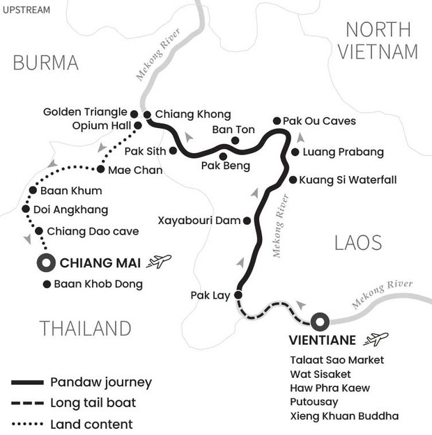 Map for Best of Laos and Northern Thailand - River and Land Tour