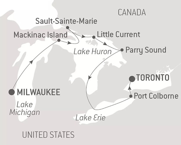 Map for Natalie Dessay & Her Friends, on the Great Lakes