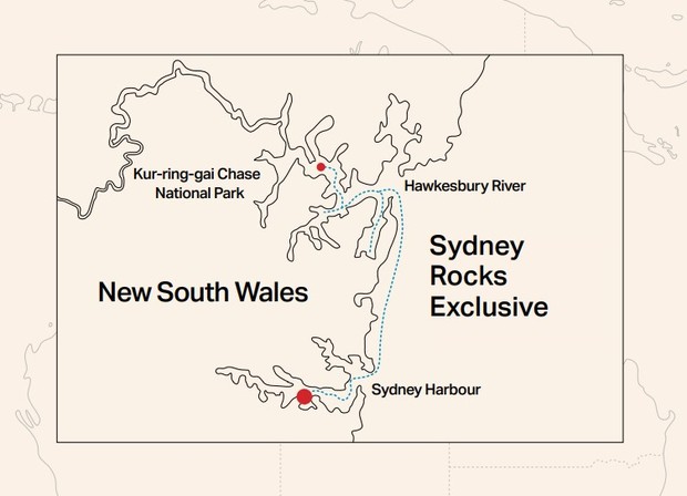 Map for Sydney Rocks Extravaganza - Sydney to Hawkesbury River to Sydney
