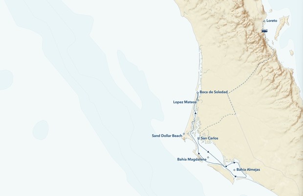 Map for Wild Baja Escape: The Whales of Magdalena Bay